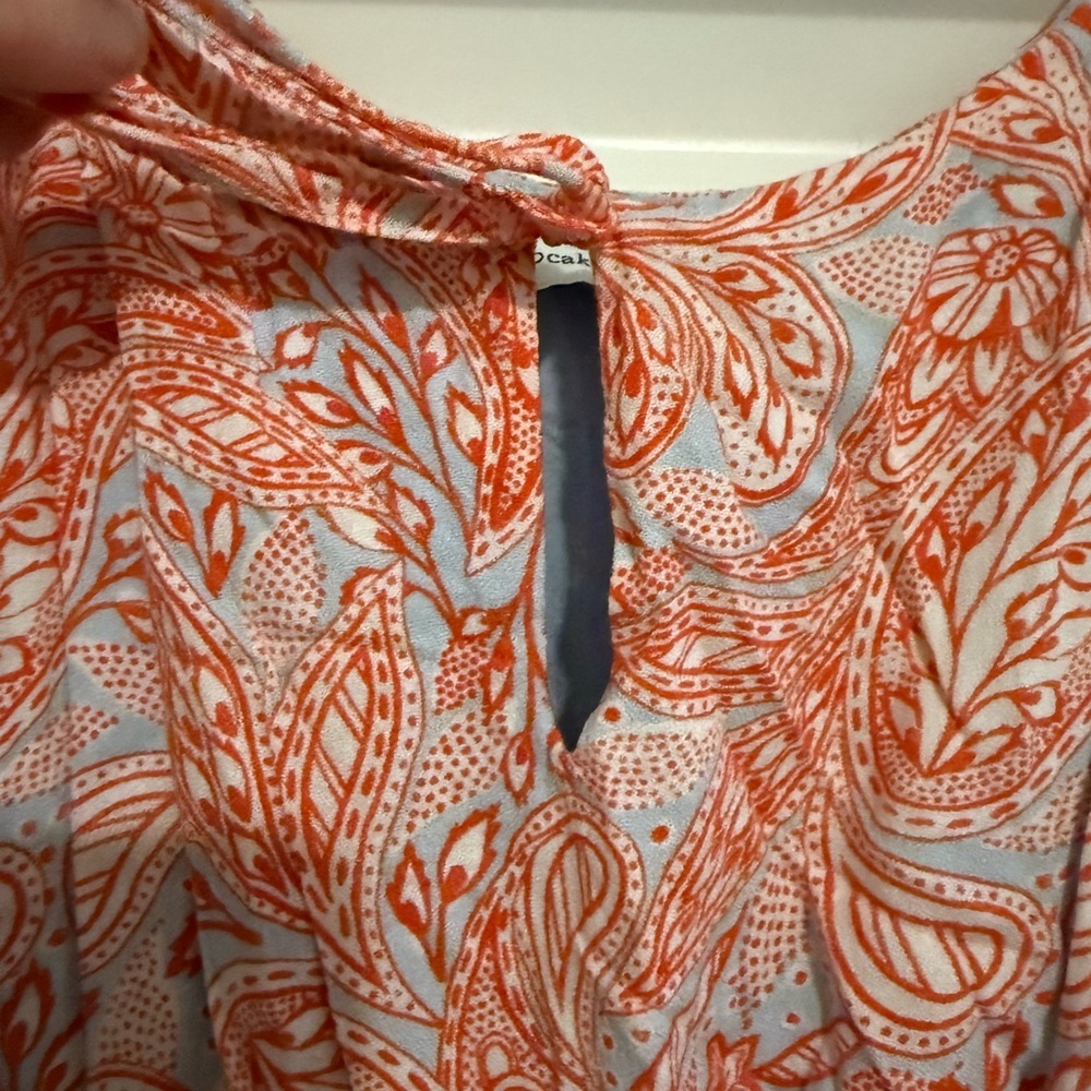 Cupcakes & Cashmere Orange and White Paisley Romper Size Small - Picture 5 of 8